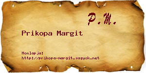 Prikopa Margit névjegykártya